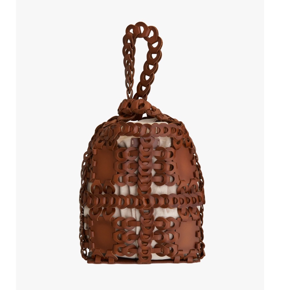 Zara Limited Edition 100% Leather Brown Bucket Bag